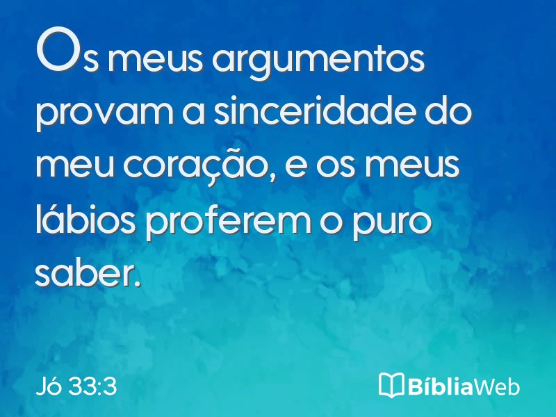 Jó 33:3 em imagem para compartilhar