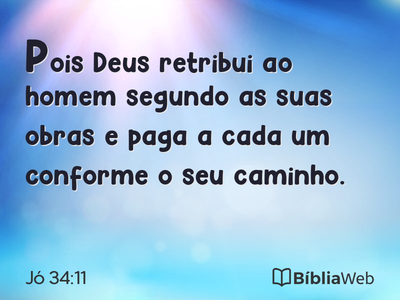 Jó 34:11 em imagem para compartilhar
