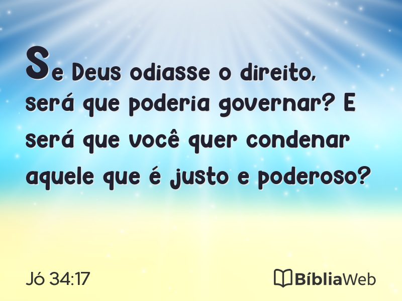Jó 34:17 em imagem para compartilhar