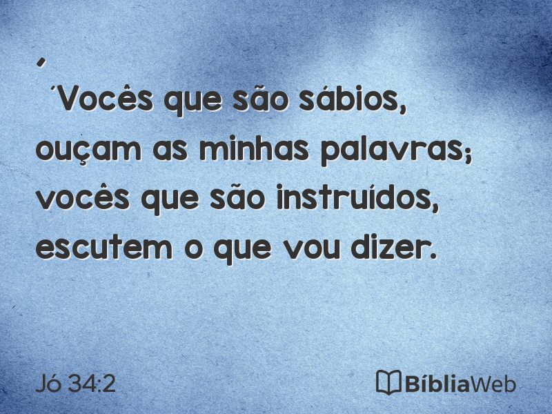 Jó 34:2 em imagem para compartilhar