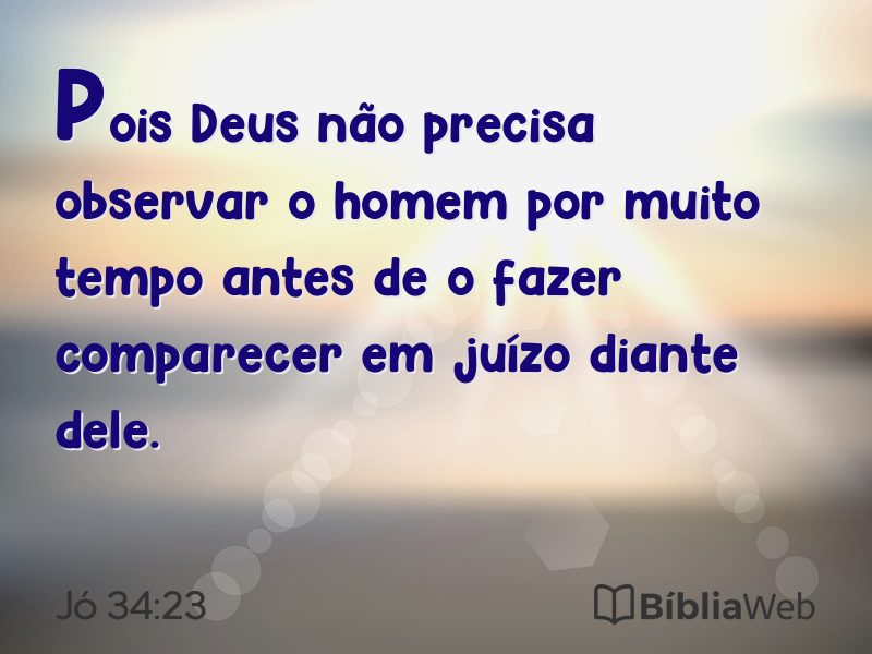 Jó 34:23 em imagem para compartilhar