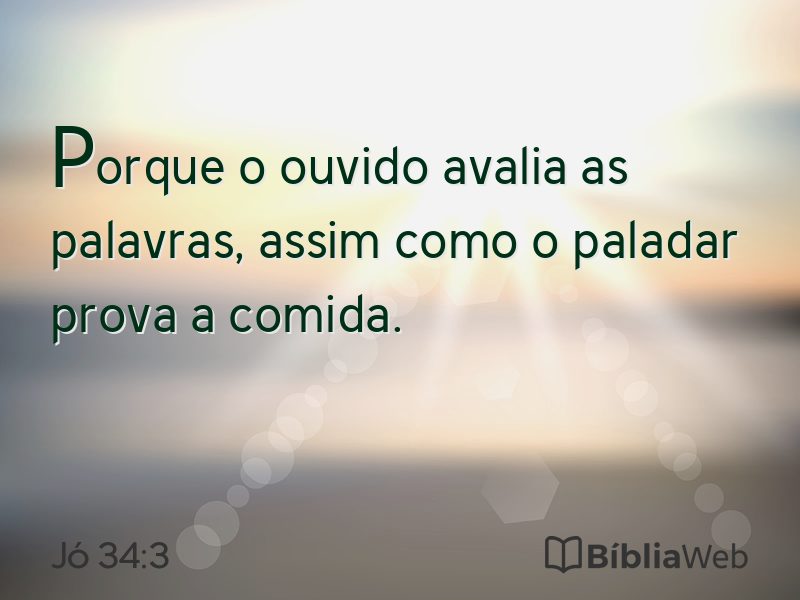Jó 34:3 em imagem para compartilhar