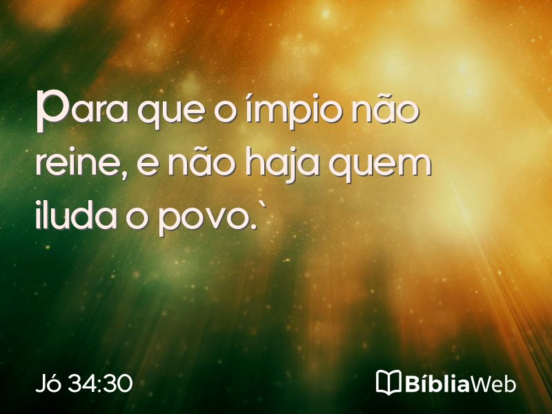 Jó 34:30 em imagem para compartilhar