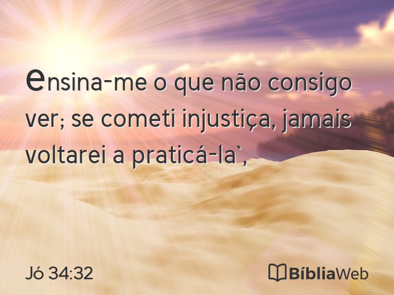 Jó 34:32 em imagem para compartilhar