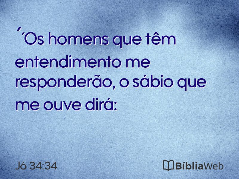 Jó 34:34 em imagem para compartilhar