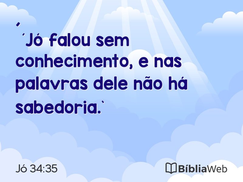 Jó 34:35 em imagem para compartilhar