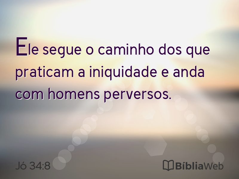 Jó 34:8 em imagem para compartilhar