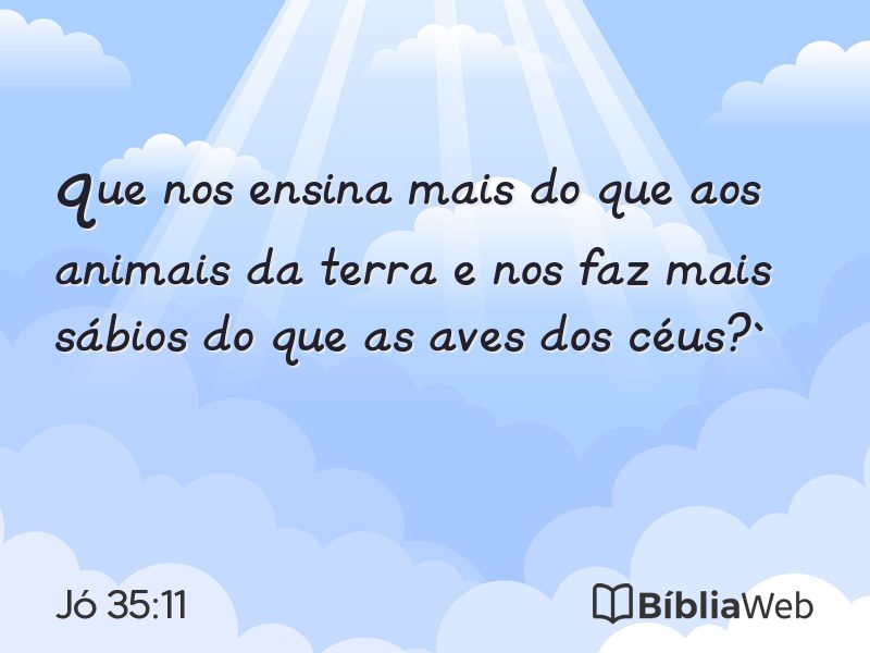 Jó 35:11 em imagem para compartilhar