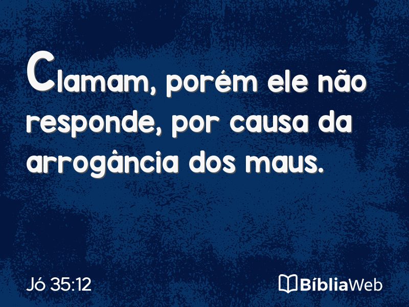 Jó 35:12 em imagem para compartilhar
