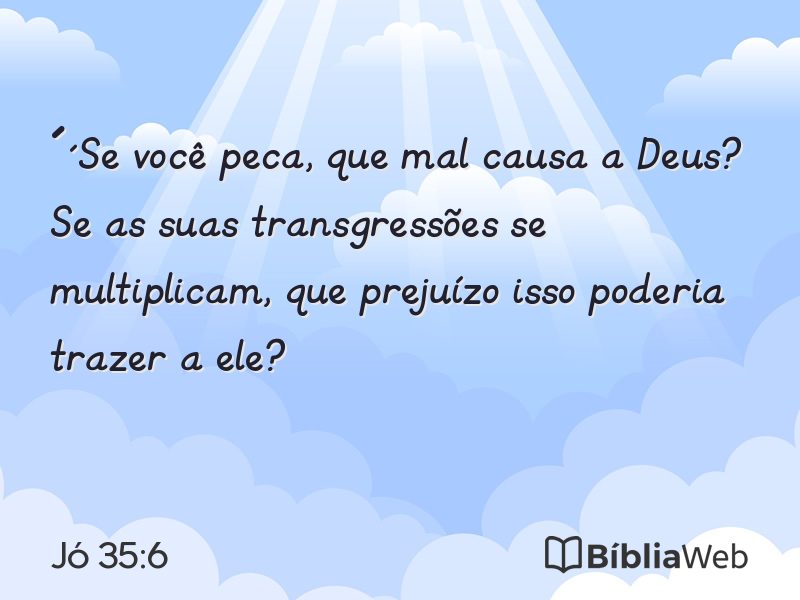 Jó 35:6 em imagem para compartilhar