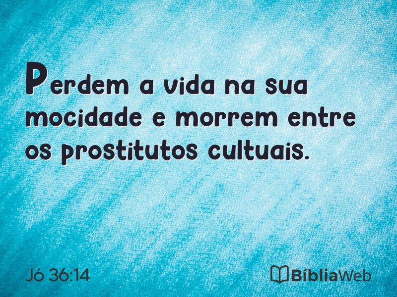 Jó 36:14 em imagem para compartilhar