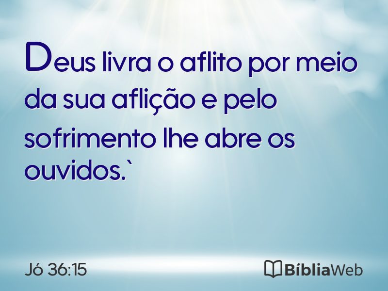 Jó 36:15 em imagem para compartilhar