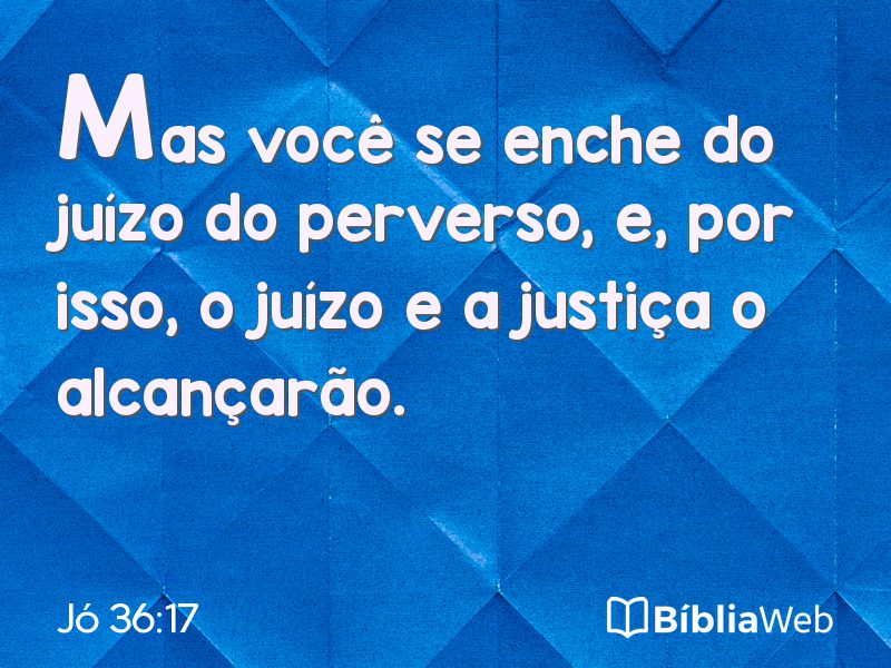 Jó 36:17 em imagem para compartilhar