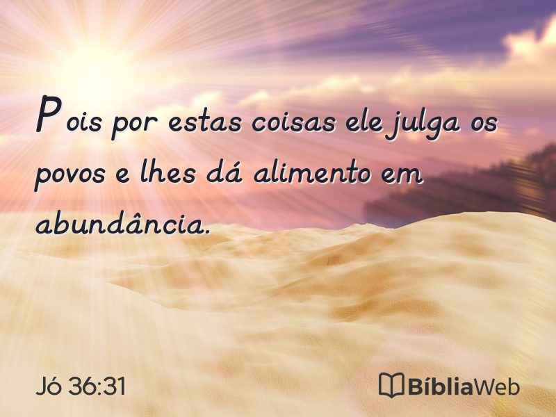 Jó 36:31 em imagem para compartilhar