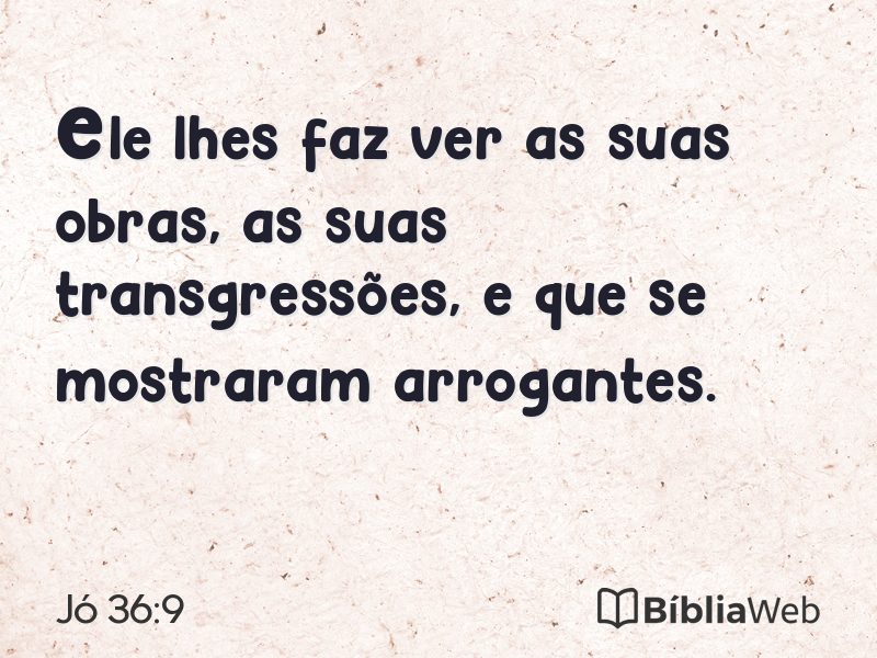 Jó 36:9 em imagem para compartilhar
