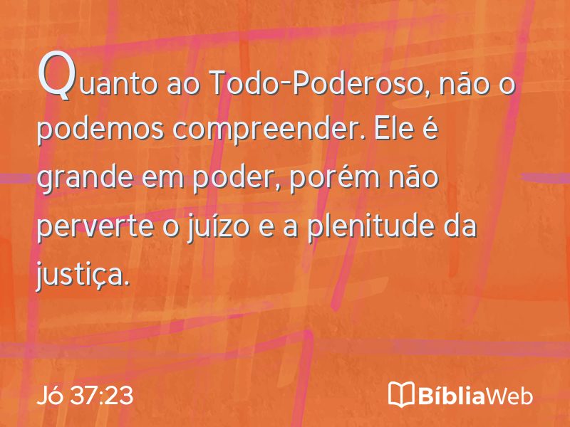 Jó 37:23 em imagem para compartilhar