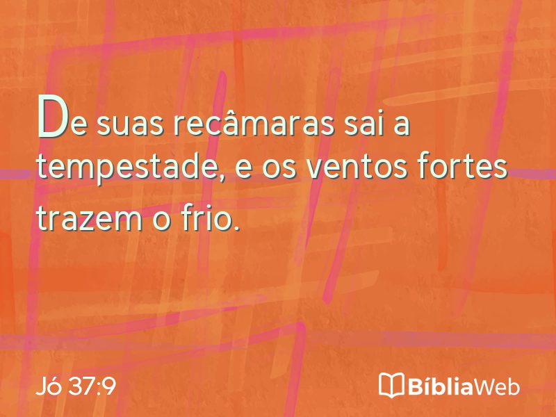 Jó 37:9 em imagem para compartilhar