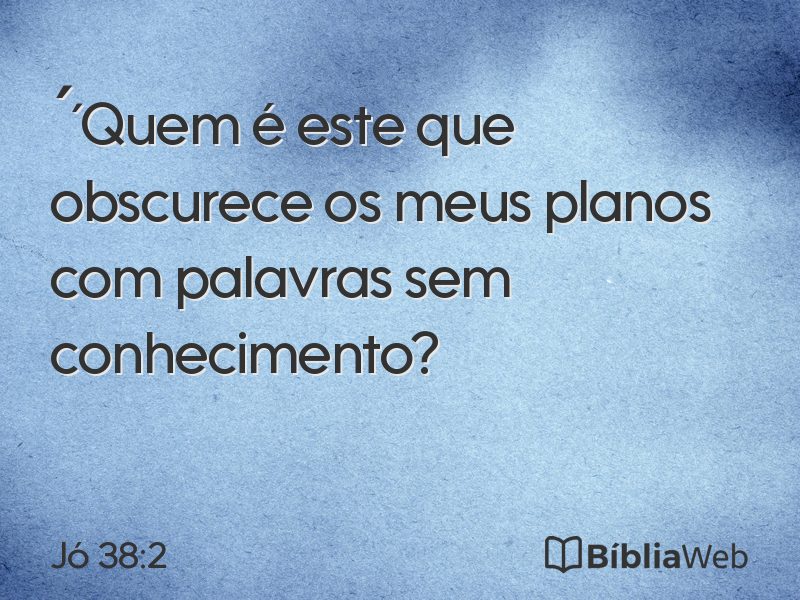 Jó 38:2 em imagem para compartilhar