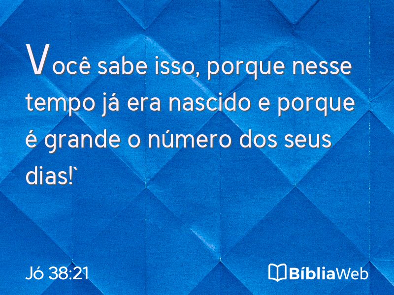 Jó 38:21 em imagem para compartilhar