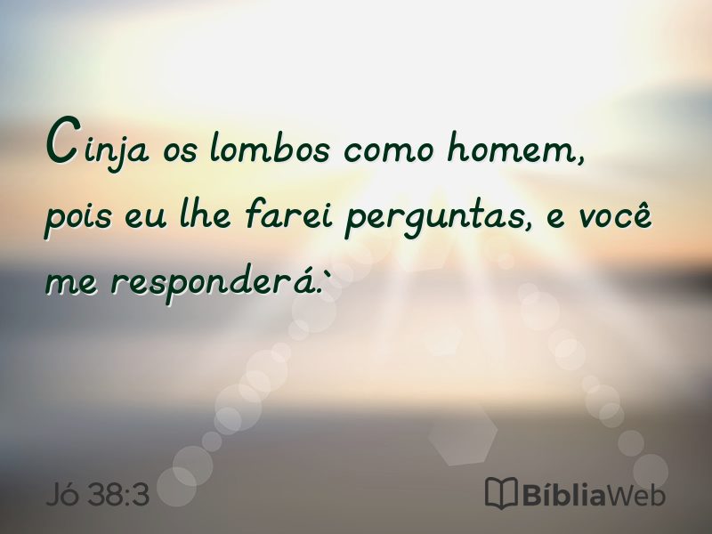 Jó 38:3 em imagem para compartilhar