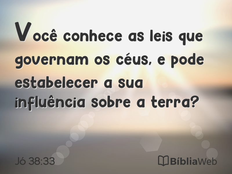 Jó 38:33 em imagem para compartilhar