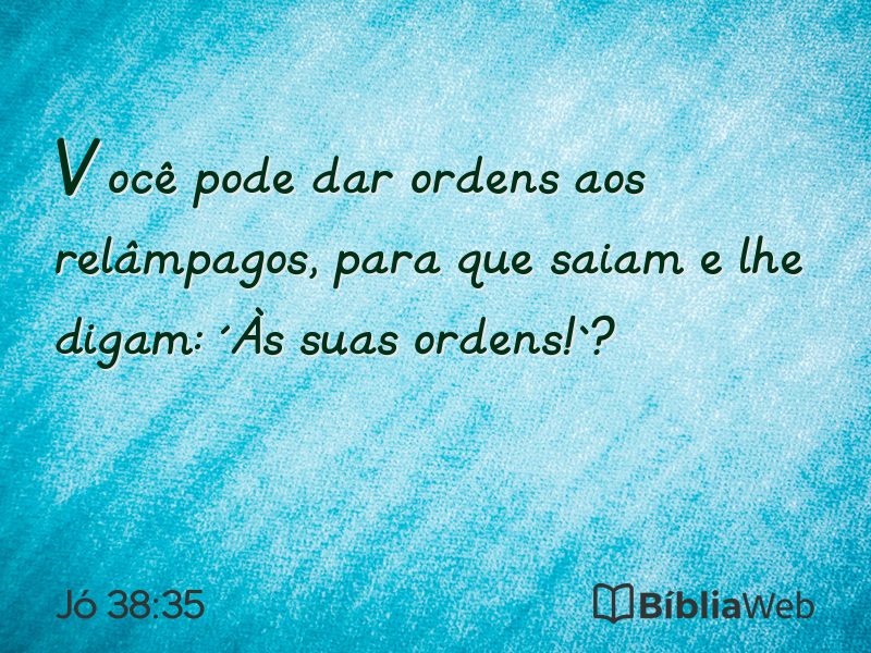 Jó 38:35 em imagem para compartilhar