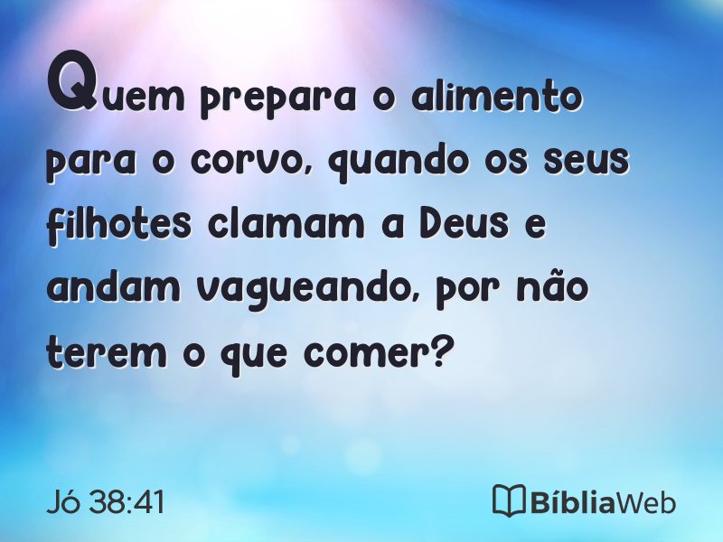 Jó 38:41 em imagem para compartilhar