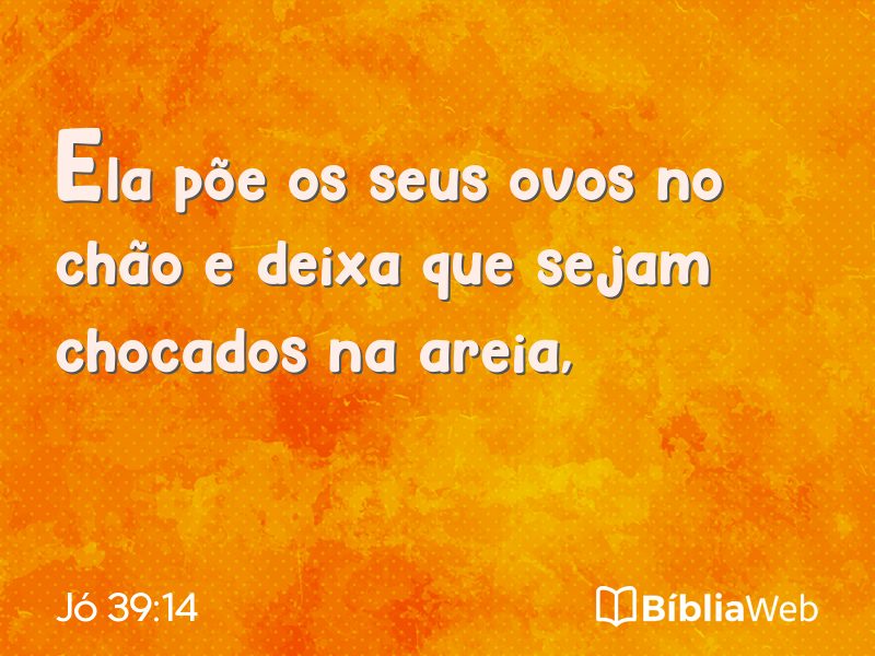 Jó 39:14 em imagem para compartilhar