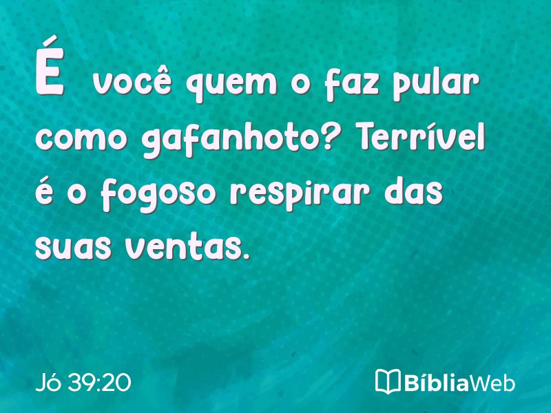 Jó 39:20 em imagem para compartilhar