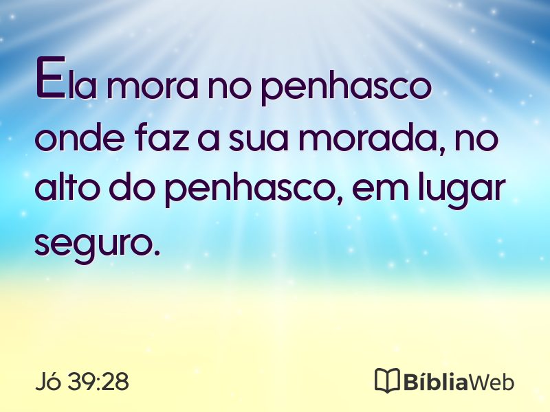 Jó 39:28 em imagem para compartilhar