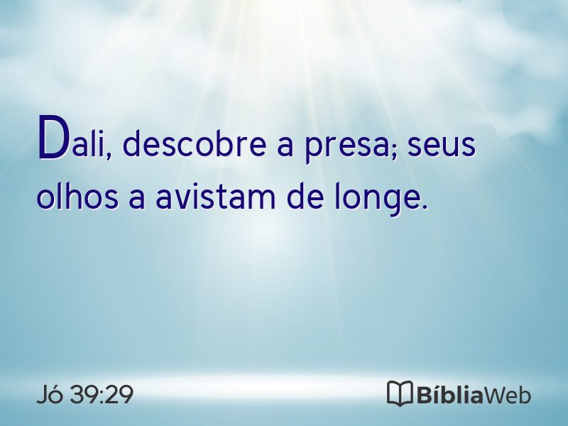 Jó 39:29 em imagem para compartilhar
