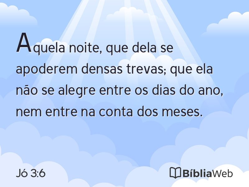Jó 3:6 em imagem para compartilhar