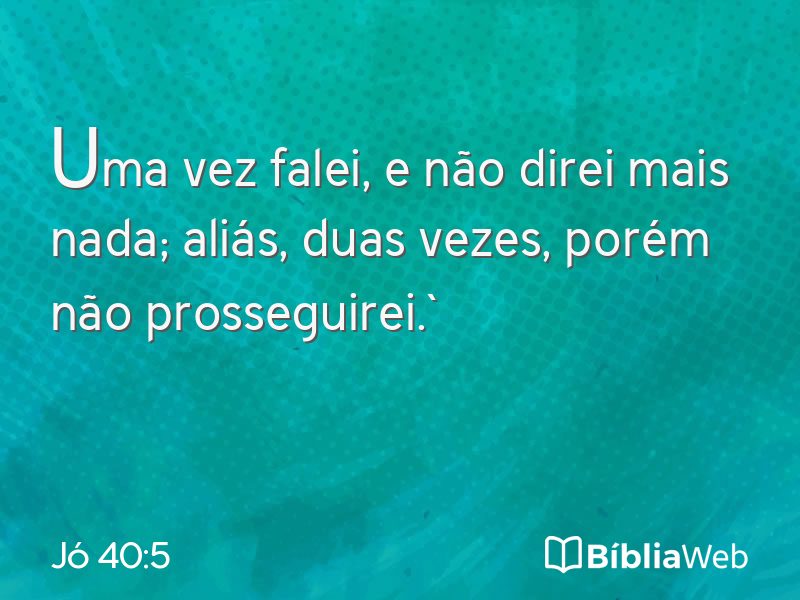 Jó 40:5 em imagem para compartilhar