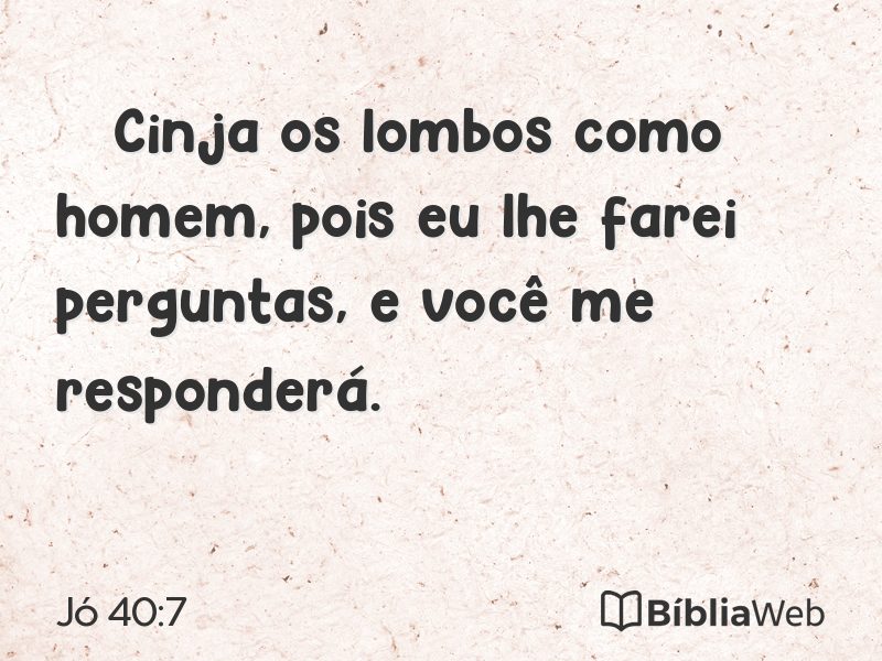 Jó 40:7 em imagem para compartilhar