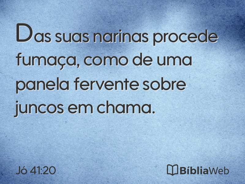 Jó 41:20 em imagem para compartilhar