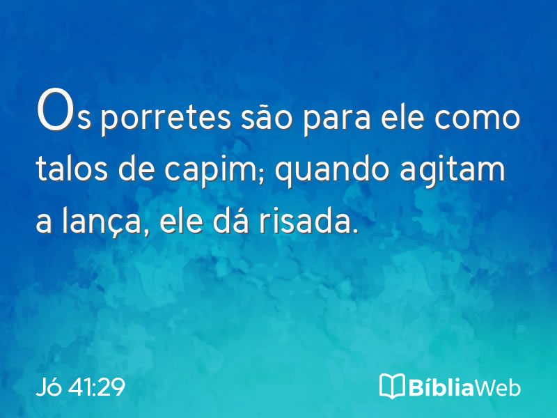 Jó 41:29 em imagem para compartilhar