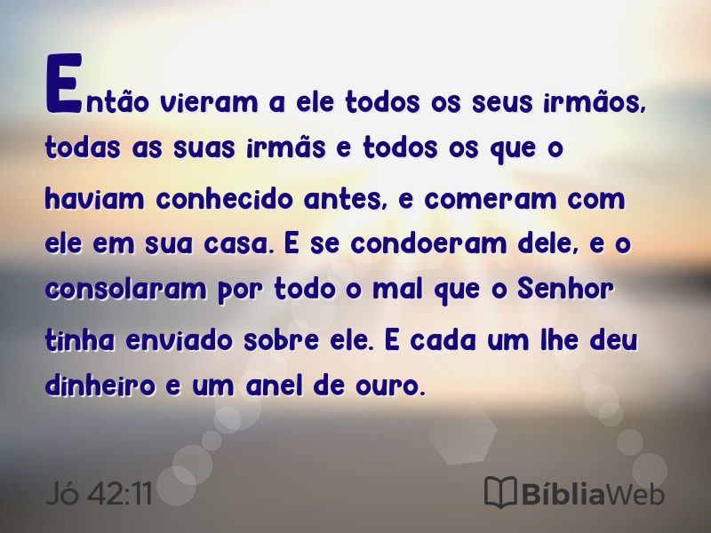 Jó 42:11 em imagem para compartilhar