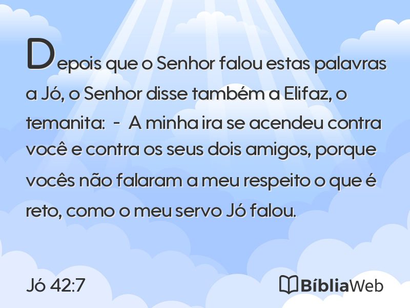 Jó 42:7 em imagem para compartilhar