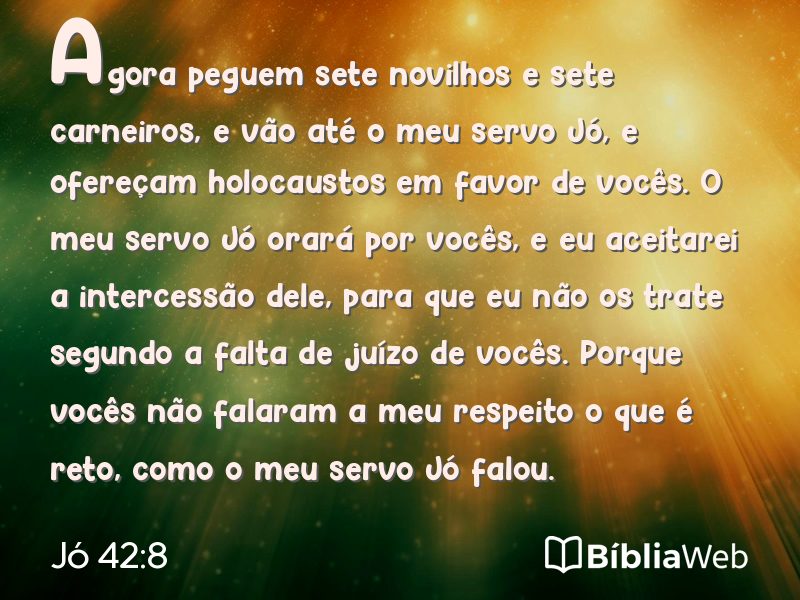 Jó 42:8 em imagem para compartilhar