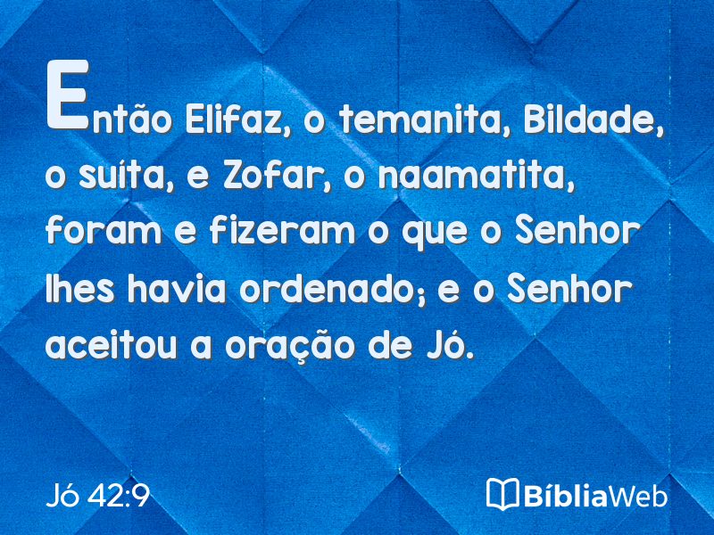 Jó 42:9 em imagem para compartilhar