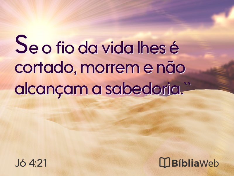 Jó 4:21 em imagem para compartilhar