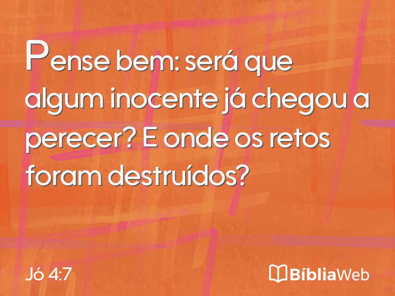 Jó 4:7 em imagem para compartilhar