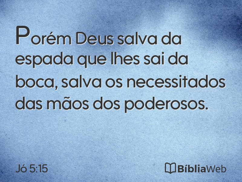 Jó 5:15 em imagem para compartilhar