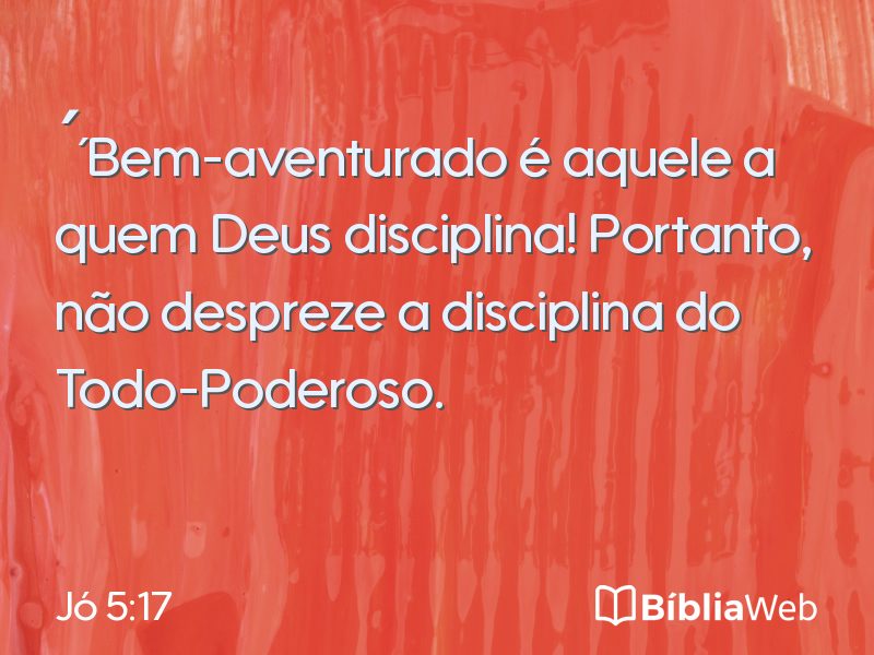Jó 5:17 em imagem para compartilhar