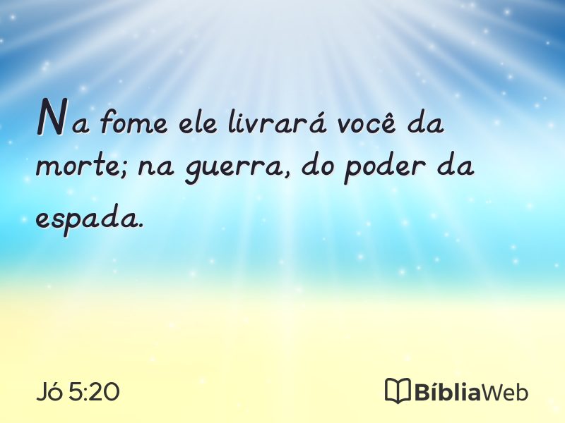 Jó 5:20 em imagem para compartilhar