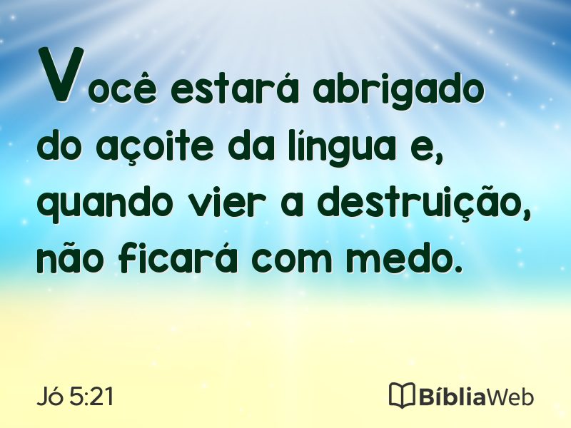 Jó 5:21 em imagem para compartilhar