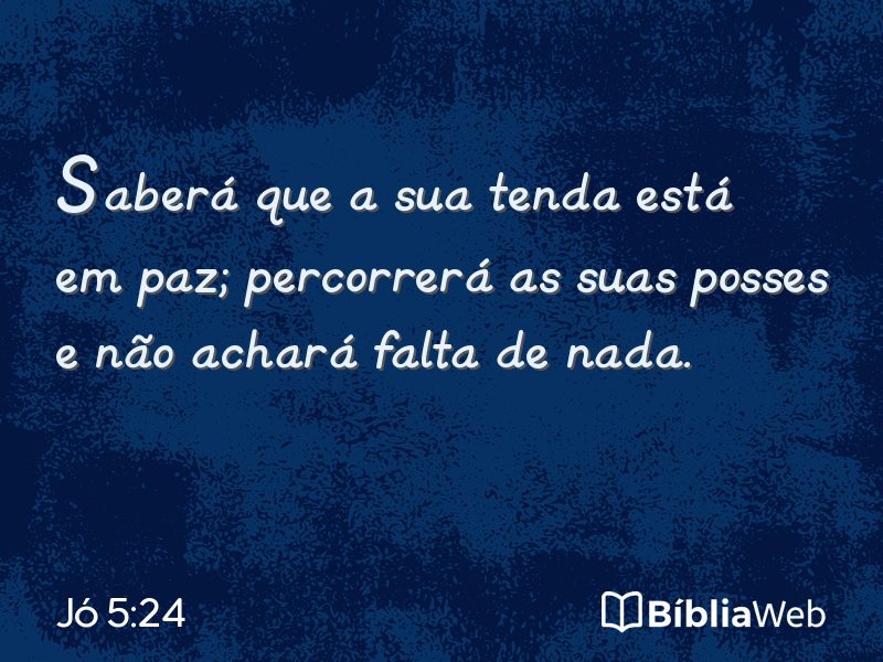 Jó 5:24 em imagem para compartilhar