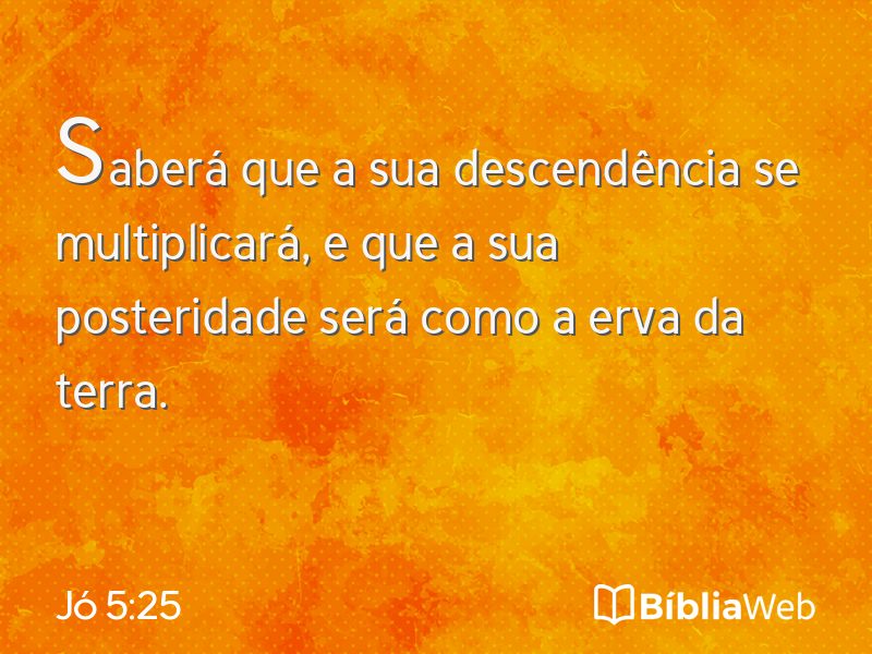 Jó 5:25 em imagem para compartilhar