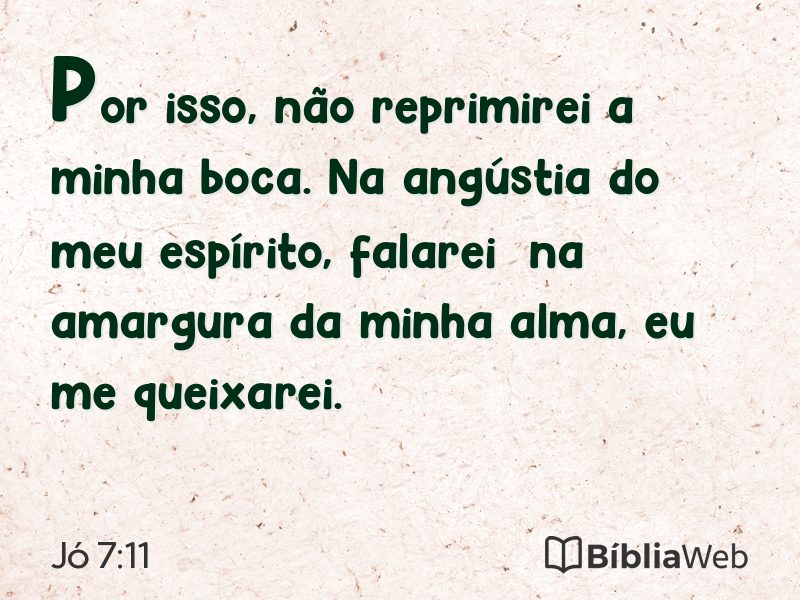 Jó 7:11 em imagem para compartilhar