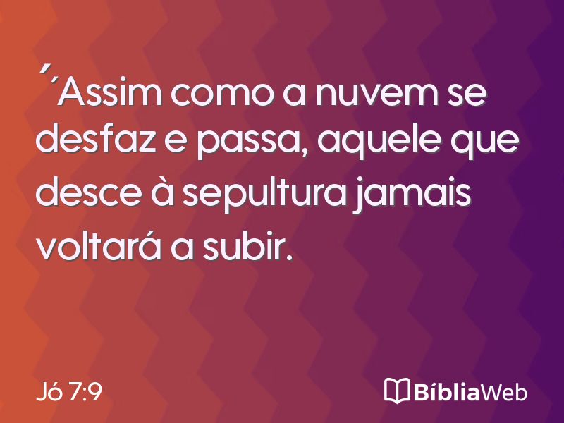 Jó 7:9 em imagem para compartilhar